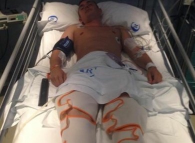 The family have shared a picture of Sean Paul in his hospital bed.