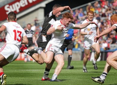 Sligo's Niall Murphy with Tyrone's Conor Meyler.