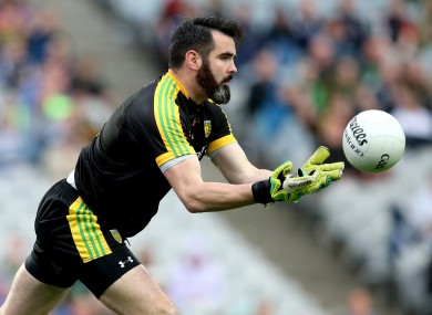 Paul Durcan in action for Donegal against Mayo in the All-Ireland quarter-final.