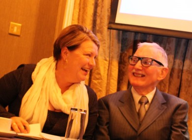 Actress Mary McEvoy and volunteer Dermot Grennan at the relaunch of Irish mental health charity Recovery Self Help Method Ireland.