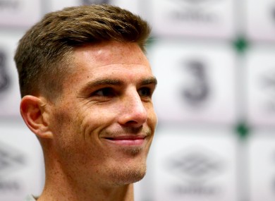 Clark at yesterday's press conference.
