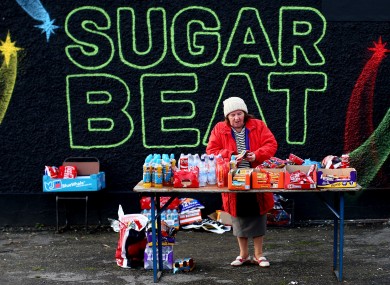 Elish Mannion from Tuam tends to her stall.