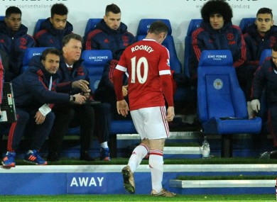 Rooney was withdrawn late on during the draw at Leicester.