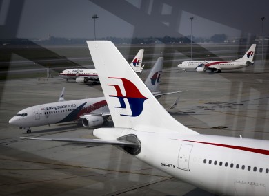 A fleet of Malaysian Airlines planes