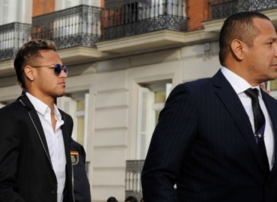 Neymar pictured with his father.