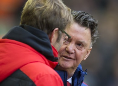 Louis van Gaal and Jurgen Klopp will go head-to-head again.