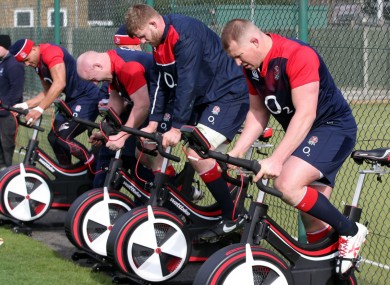 England rugby stars in training