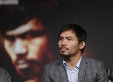 Manny Pacquiao was speaking ahead of elections in the Philippines.