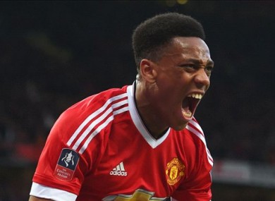 Anthony Martial has scored 12 goals in all competitions for Man United this season.
