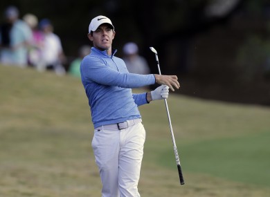 Rory McIlroy, of Northern Ireland, watches his shot on the second hole during the semifinal final round against Jason Day, of Australia, at the Dell Match Play Championship golf tournament at Austin County Club on Sunday.
