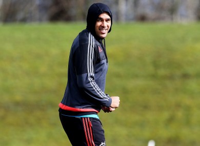 Simon Zebo training with Munster this week.
