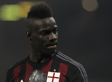 Milan striker Mario Balotelli.