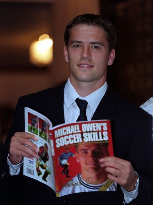 Liverpool and England football star Michael Owen arrives at a London hotel, for the launch of his soccer skills book and video in 1999.