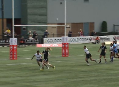 Niall Williams with the flick for New Zealand.