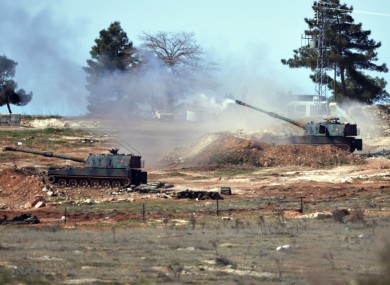File photo of Turkish artillery fire in Kilis.