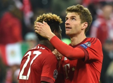 Forward Thomas Muller missed a penalty for Bayern.