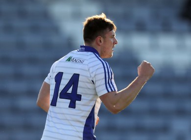 Gary Walsh celebrates his goal for Laois against Wicklow last night.