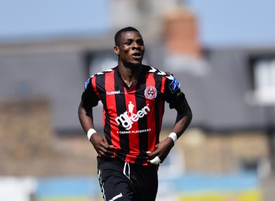 Bohs striker Ismahil Akinade.
