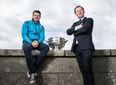 Dublin manager Jim Gavin with attacker Kevin McManamon at yesterday's Leinster championship launch.