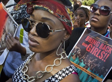 A 2014 protest in South Africa in solidarity against the abduction of the schoolgirls.