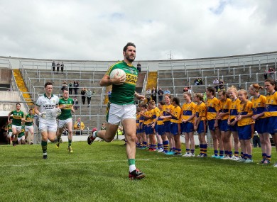 Bryan Sheehan leads out the Kerry team recently against Clare.