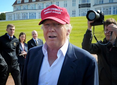 Donald Trump during his visit to the Turnberry Golf Resort in Scotland last year.