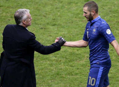 France coach Didier Deschamps and striker Karim Benzema.