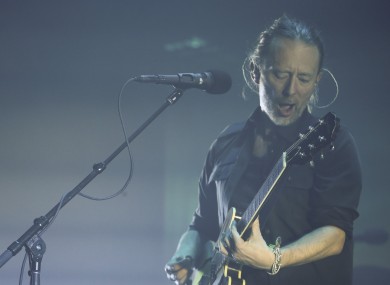 Thom Yorke of Radiohead on stage in London earlier this year