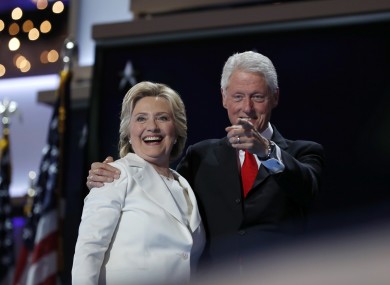 Democratic presidential nominee Hillary Clinton with her husband Bill.