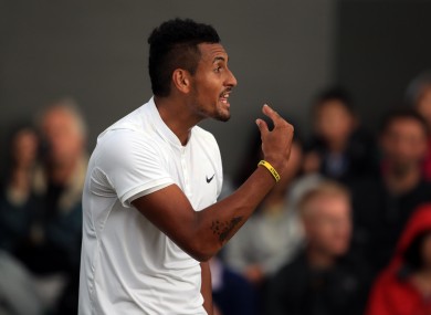 Kyrgios is battling for a place in the quarter-finals.