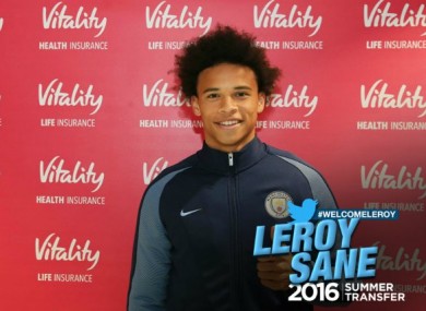 Sane has signed a five-year deal with Man City.