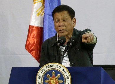 File photo of president Rodrigo Duterte.