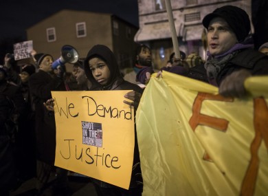 Protesters after the shooting dead of Akai Gurley