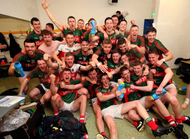 The Mayo U21's celebrating last April's All-Ireland final win.