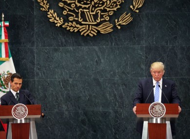 Donald Trump, right, and Mexico's President Enrique Pena Nieto.