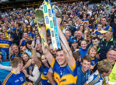 Seamus Callanan celebrates with Tipperary fans after last Sunday's victory.