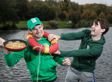Gary and Paul launch Bord Bia Quality Assured Eggs at the UCD Rowing Club in Islandbridge yesterday.