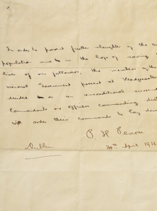 Padraig Pearse's final surrender letter