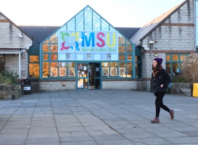 The entrance to the Maynooth Students Union building yesterday afternoon.