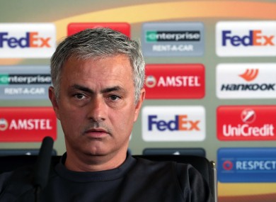 Manchester United manager Jose Mourinho during the press conference at the Aon Training Complex, Carrington.