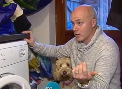 Riley's father with Teddy the dog