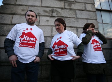 Home Sweet Home supporters outside the Four Courts yesterday