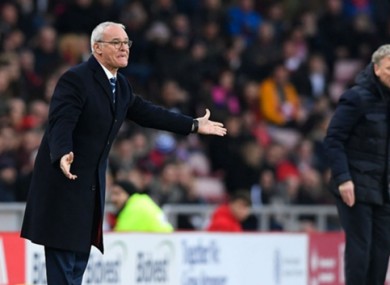 Claudio Ranieri watches today's match.