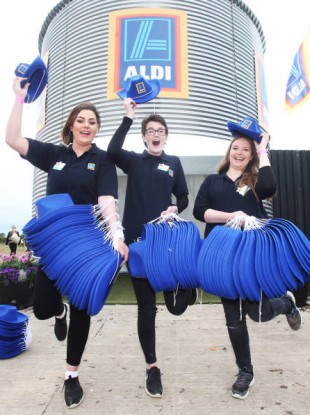 Aldi staff at the National Ploughing Championships 2016 at Screggan, Tullamore, Co Offaly.