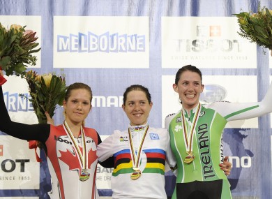 Ryan celebrates her World rack Cycling bronze medal in Melbourne back in 2012.