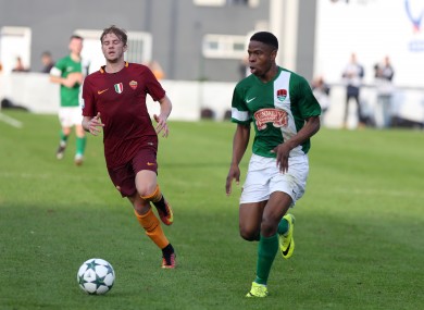 Ogbene facing Roma for Cork City's U19s in the Uefa Youth League.