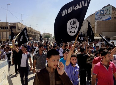 File photo of Isis supporters in Mosul, Iraq.
