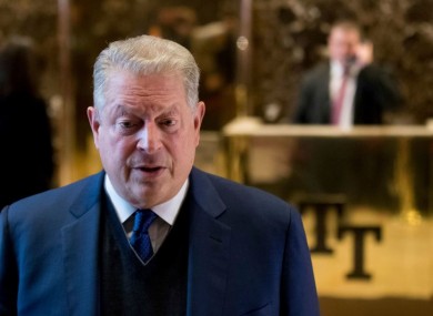 Former Vice President Al Gore speaks to members of the media after meeting with President-elect Donald Trump and Ivanka Trump and at Trump Tower in New York.