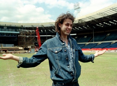 Bob Geldof at Wembley Stadium as it prepares for the Live Aid concert.