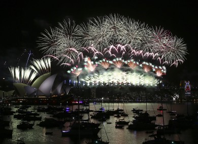 Firework scenes from New Year's Eve celebrations in Sydney last year.